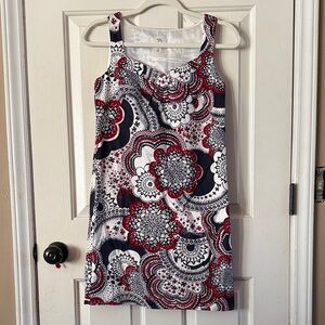LOFT Floral Mini Dress. Red, White, Navy. Sz 0P